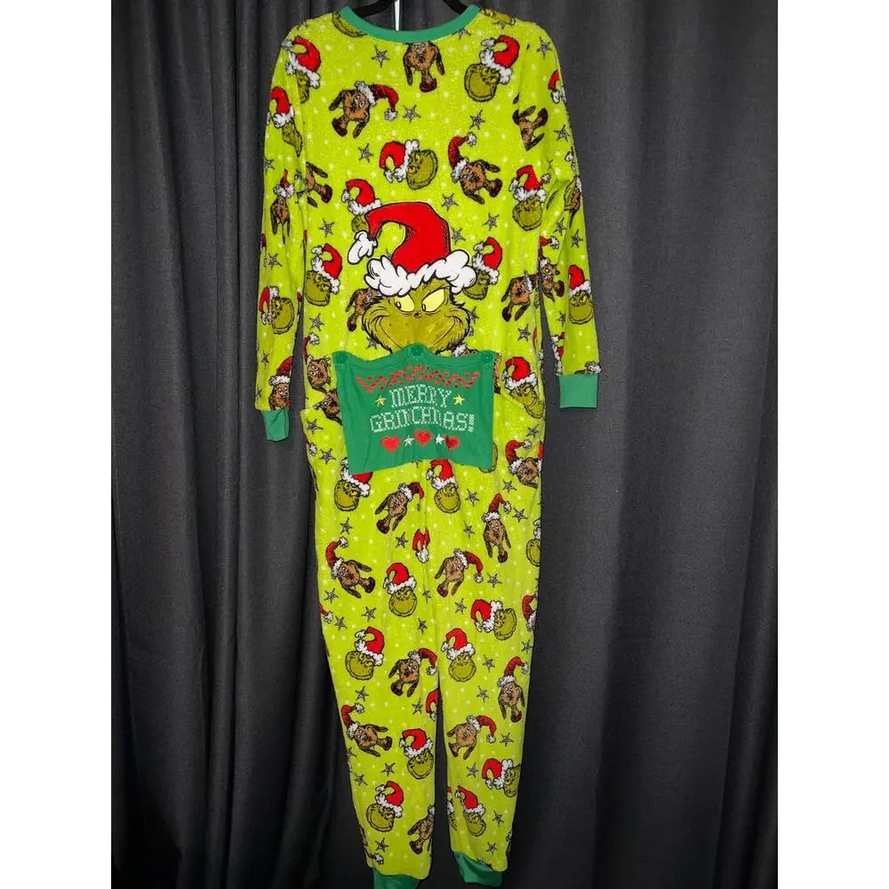 Ugly Christmas Sweater Onesie Xmas Size Large Grinch - Picture 3 of 3